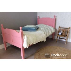 Rockwood® Peuterbed Amalia Pink met lattenbodem en bedhekje wit