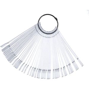 Nagellak Kleuren Display Waaier - Ovaal - Professionele Nail Art Test Nagels - Transparant - 50 Stuks