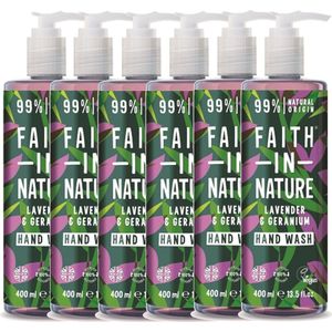 FAITH IN NATURE - Hand Wash Lavender & Geranium - 6 Pak - Voordeelverpakking