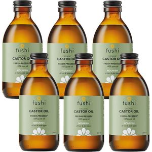 Fushi Wellbeing - Castor Olie - 6 x 250ml - Biologisch - Weldadig voor huid en haar