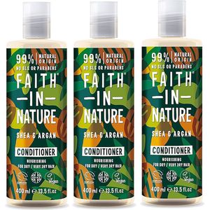 Faith in Nature - Shea & Argan Conditioner - 400ml - 3 Pak