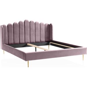 Bed Kendall Roze - Fluweel - 180x200cm - Hoogte 115 cm