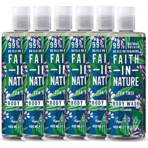 FAITH IN NATURE – Body Wash Tea Tree – 6 pak – Voordeelverpakking - Natuurlijk