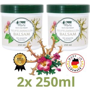 Pullach Hof - Duivelsklauw Balsem - 2x 250ml - Teufelskrallen gel - Devil's Claw Balm - Verbeterd doorbloeding en spieropbouw