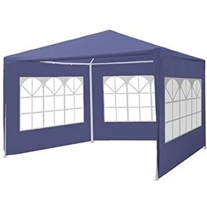 Partytent 3x3m budget blauw met drie zijwanden