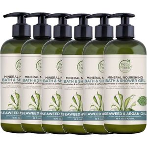PETAL FRESH - Bath & Shower Gel Seaweed & Argan Oil - 6 Pak - Voordeelverpakking