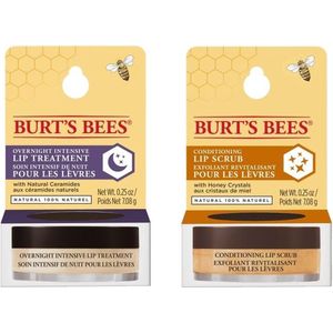 BURT'S BEES - Lip Treatment Overnight Intensive + Lip Scrub Conditioning - Set