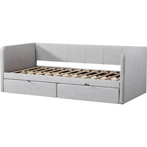 Kajuitbed Quinten Beige - Stof - 90x200cm - Hoogte 92 cm