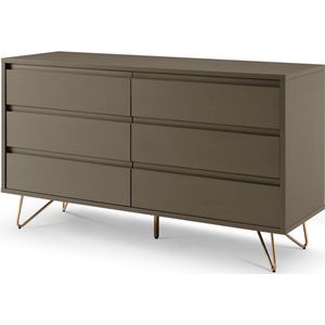 Dressoir Lucy Grijs - MDF - Breedte 120 cm - Hoogte 70 cm - Diepte 40 cm - Met lades - Zonder deuren