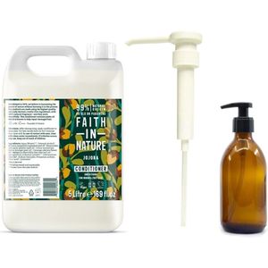 FAITH IN NATURE - Conditioner jojoba Refill 5 Liter - met pomp - nu met GRATIS glaze refill fles 500ml
