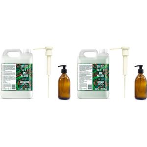 FAITH IN NATURE - Shampoo & Conditioner Aloe Vera Refill - 2x 5 Liter= 10 liter - met 2 pompjes - nu met 2 Gratis glazen refill flessen 500ml