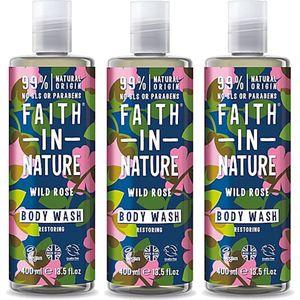 Faith in Nature - Wild Rose Bad-en Douchegel - 400ml - 3 Pak