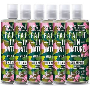 Faith in Nature - Wild Rose Shampoo - 400ml - 6 Pak - Voordeelverpakking