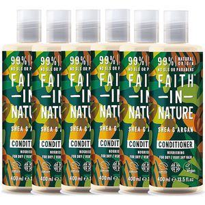 Faith in Nature - Shea & Argan Conditioner - 400ml - 6 Pak - Voordeelverpakking