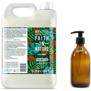 FAITH IN NATURE - Shampoo coconut Refill 5 Liter - nu met GRATIS glaze refill fles 500ml