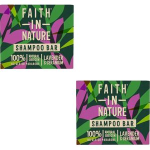 FAITH IN NATURE - Shampoo Bar Lavender & Geranium - 2 Pak