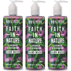 FAITH IN NATURE - Hand Wash Lavender & Geranium - 3 Pak