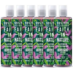 FAITH IN NATURE - Shampoo Lavender & Geranium - 6 Pak - Voordeelverpakking