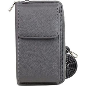 iBello tas - portemonnee met schouderband anti-skim RFID grijs
