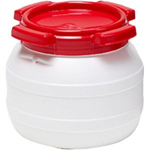 Wijdmondvat 3,6 liter wit met rood deksel - Waterkluis