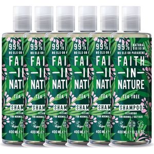 FAITH IN NATURE - Shampoo Tea Tree - 6 Pak - Voordeelverpakking