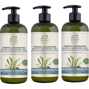 PETAL FRESH - Bath & Shower Gel Seaweed & Argan Oil - 3 Pak