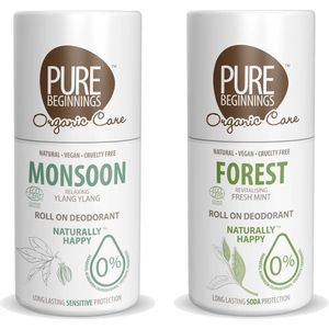 Pure Beginnings - Roll on deodorant - Monsoon + Forest - 2 Pak