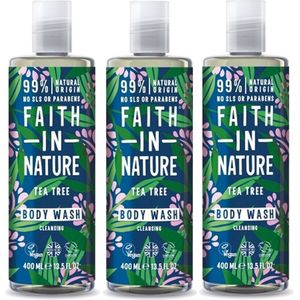 FAITH IN NATURE – Body Wash Tea Tree – 3 pak – Natuurlijk - Reinigend