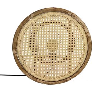 Migo Styling - Wandlamp - webbing blond - Muurlamp - Wandverlichting - Rotan - Dia 50 cm - incl 4 watt led lamp