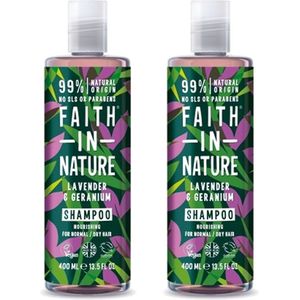 FAITH IN NATURE - Shampoo Lavender & Geranium - 2 Pak
