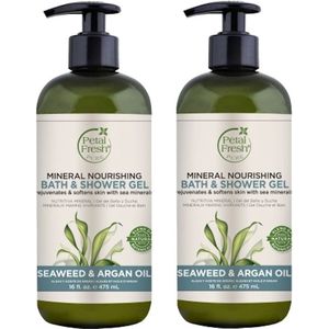 PETAL FRESH - Bath & Shower Gel Seaweed & Argan Oil - 2 Pak