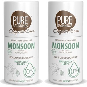 Pure Beginnings - Roll on deodorant - Monsoon - Relaxing Ylang Ylang - 75ml - 2 Pak