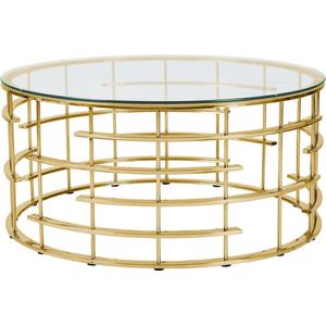 Salontafel Kenzi Goud - Metaal - Rond - 90x90cm - Hoogte 42 cm