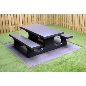 Rockwood® Betonnen Picknickset Antraciet 7016 Gelakt 1.80m