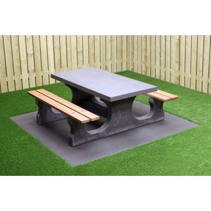 Rockwood® Betonnen Picknickset DeLuxe Antraciet-Beton 1.80m