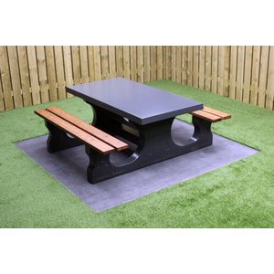 Rockwood® Betonnen Picknickset DeLuxe Antraciet Gelakt 7016 1.80m