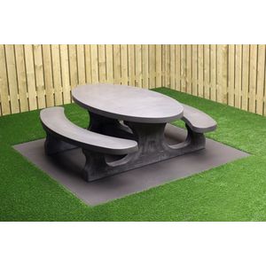 Rockwood® Betonnen Picknickset Antraciet-Beton Ovaal 2.10m