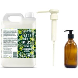 FAITH IN NATURE - Conditioner Seaweed & Citrus Refill 5 Liter - met pomp - nu met GRATIS glaze refill fles 500ml