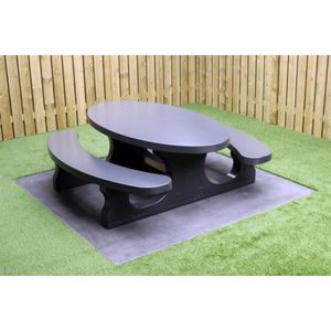 Rockwood® Betonnen Picknickset Antraciet Gelakt RAL 7016 Ovaal 2.10m