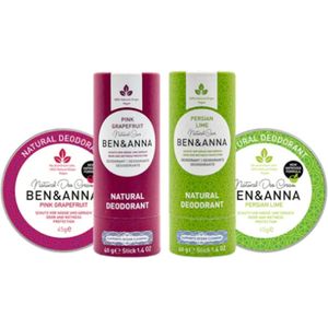 BEN&ANNA - Best Seller Deo Set - Pink Grapefruit - Persian Lime - 4 Pak - voordeelverpakking