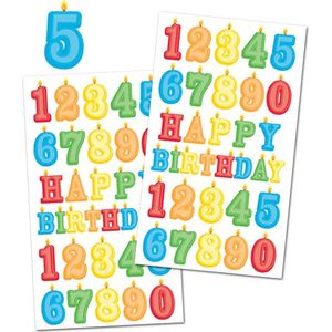 Stickervellen Verjaardag - Stickers met Glitters Verjaardag - Stickers Kinderen - Stickervellen - Stickers Meisjes - Knutselen Meisjes - Knutselen Volwassenen - Kaarten Maken - Verjaardag Stickers - Stickers Happy Birthday - Jarig - Verjaardag