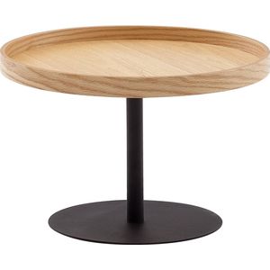 Rootz Salontafel - Woonkamertafel van hout-metaal - Modern rond design - Eiken salontafel - Tafel voor woonkamer - 61x61x40 cm