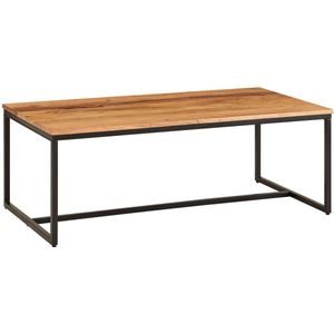Rootz Salontafel - Acaciahout met metalen frame - Woonkamertafel in industriële stijl - Massief houten salontafel - 110x60x40cm