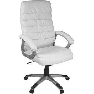 Rootz Bureaustoel - Wit Kunstleer - Ergonomisch met Hoofdsteun - Design Directiestoel - Bureaustoel met Wisfunctie - Draaistoel - Hoge Rugleuning (X-XL, 120kg)