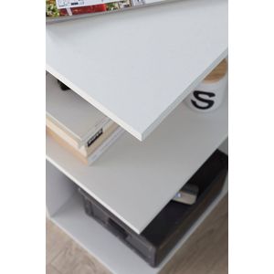 Rootz Computerbureau - Wit - Kleine kantoortafel - Inclusief plank - Moderne werktafel - 82x60x76cm