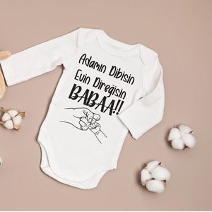 Babyromper - Bekendmaking zwangerschap - Kraamcadeau - Baby aankondiging - Geboorte cadeau - Maat 86 lange mouwen