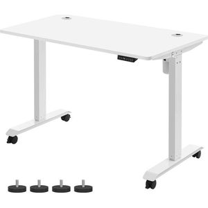 Rootz Desk - Elektrisch Hoogteverstelbaar Bureau - Elektrische Tafel - Dubbele Motor - Spaanplaat - Staal - Wit - 70 x 140 x (73,5-119) cm (D x B x H)