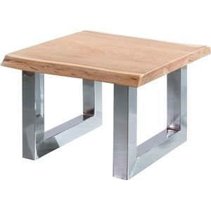 Rootz Salontafel - Acaciahout - Metalen frame - Rustiek Bruin - Kleine massief houten woonkamertafel - Salontafel in landelijke stijl - 58x40x60cm