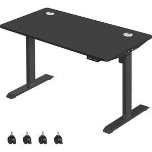 Rootz Desk - Elektrisch Hoogteverstelbaar Bureau - Elektrische Tafel - Dubbele Motor - Spaanplaat - Staal - Zwart - 70 x 140 x (73,5-119) cm (D x B x H)