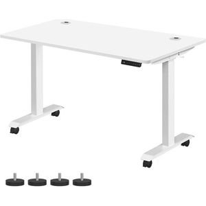 Rootz Desk - Elektrisch Hoogteverstelbaar Bureau - Elektrische Tafel - Dubbele Motor - Spaanplaat - Staal - Wit - 70 x 140 x (71-117) cm (D x B x H)